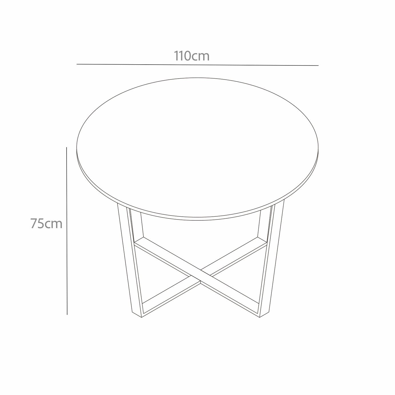 Furniture To Go Amble 4 Seater Round Dining Table - Black