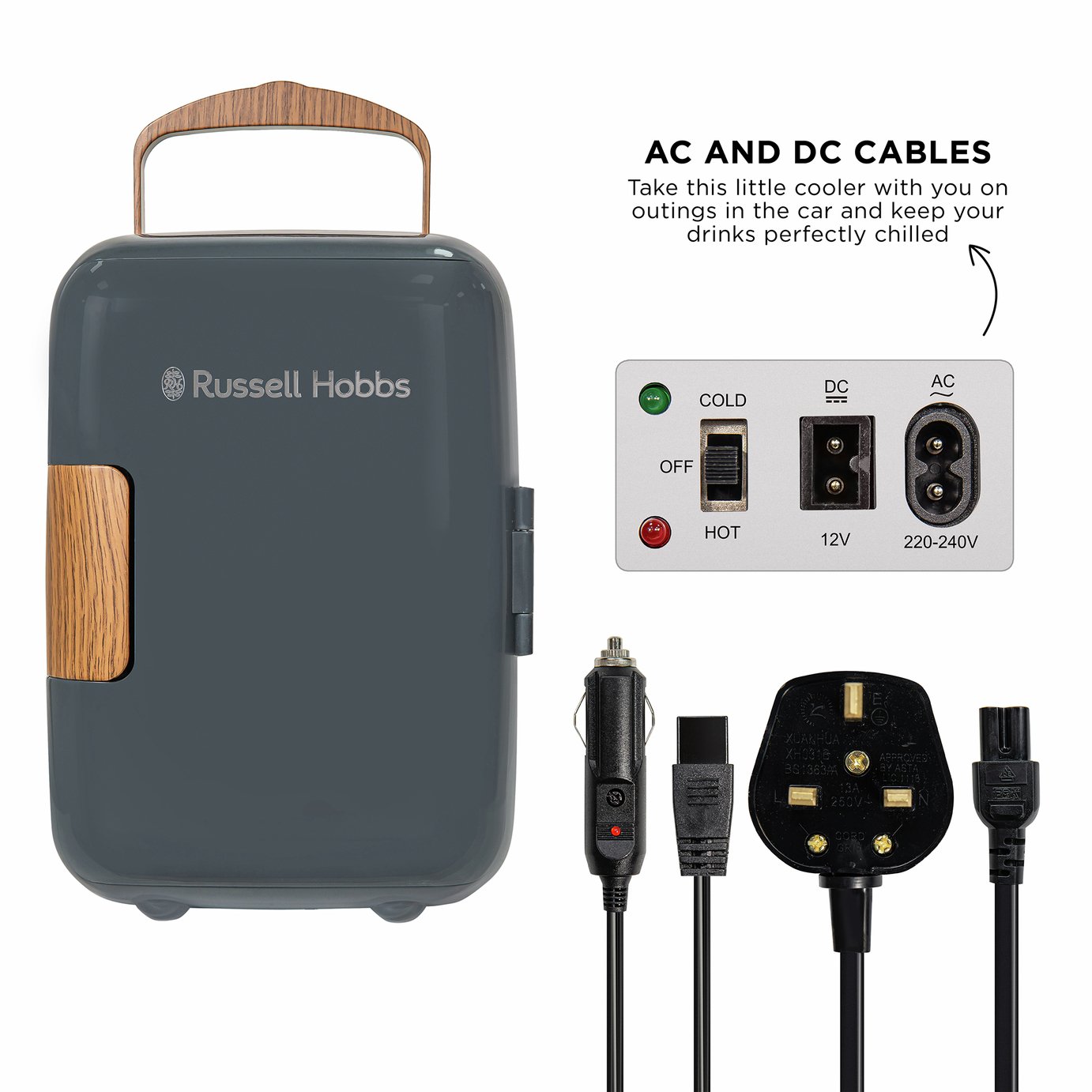 Russell Hobbs Scandi RH4CLR1001SCG 4L Mini Cooler - Grey