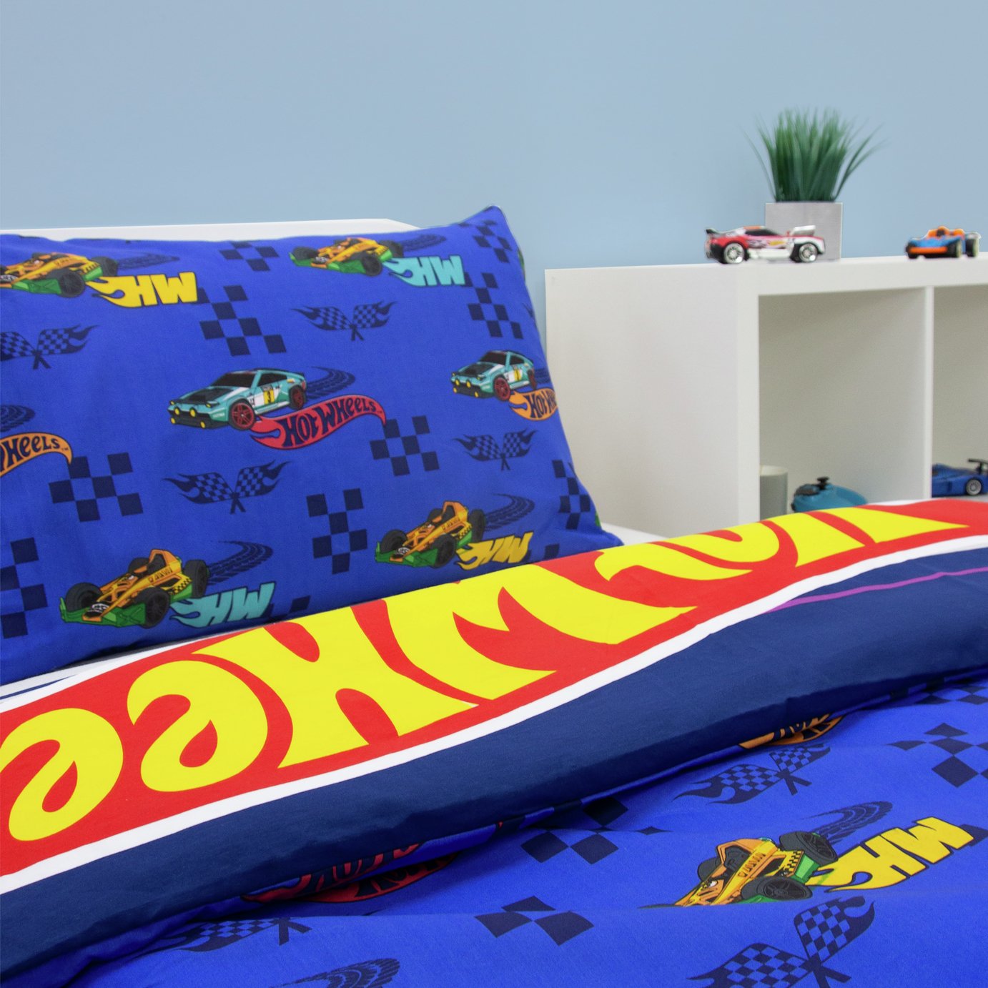 Hot Wheels Kids Blue Bedding Set - Single