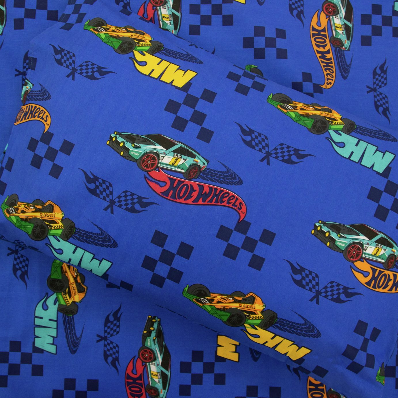 Hot Wheels Kids Blue Bedding Set - Single