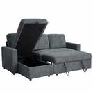 Aspire Nexis Left Hand Storage Chaise Sofa Bed- Charcoal