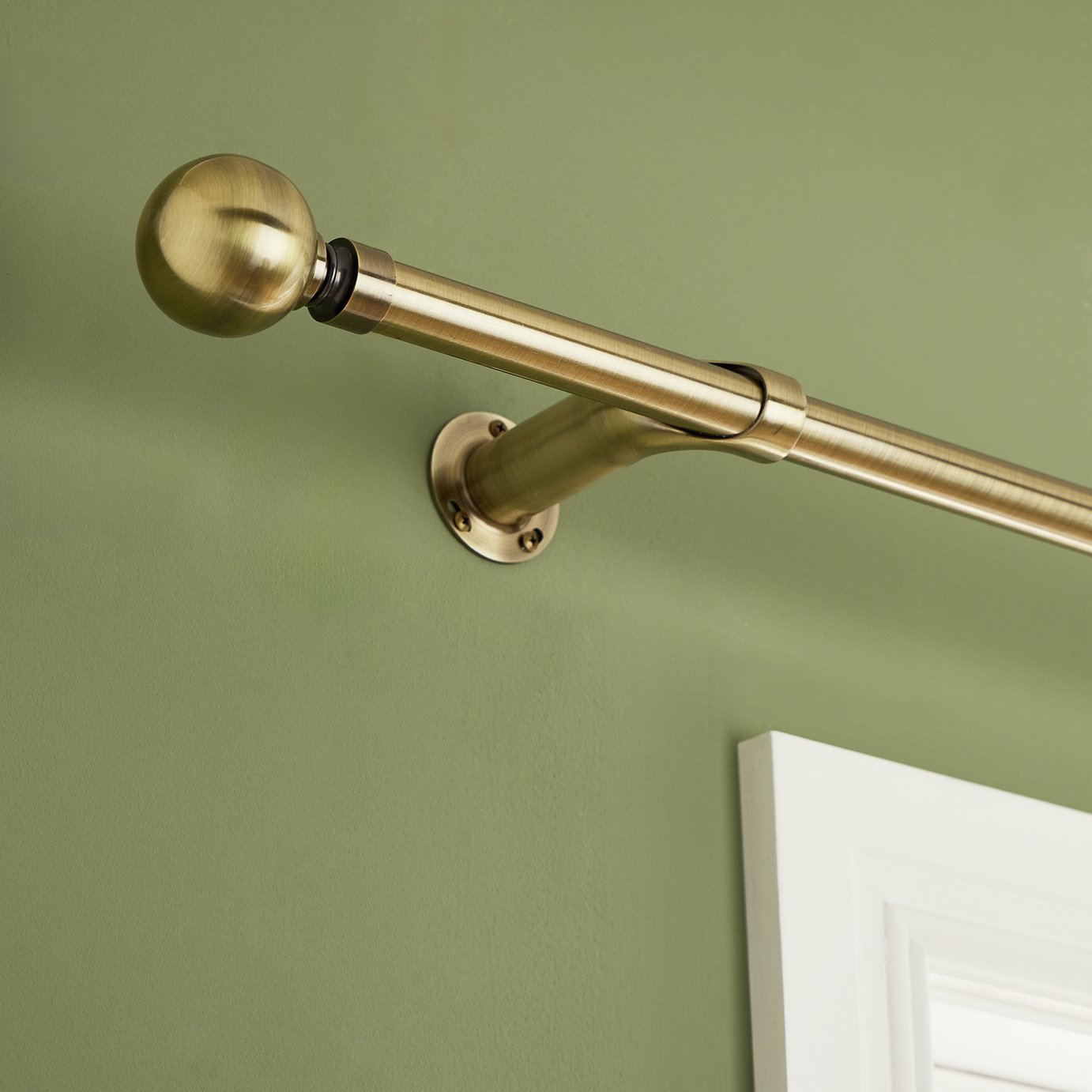 Argos Home Extendable Metal Room Darkening Brass Curtain Pole - 110 - 300cm