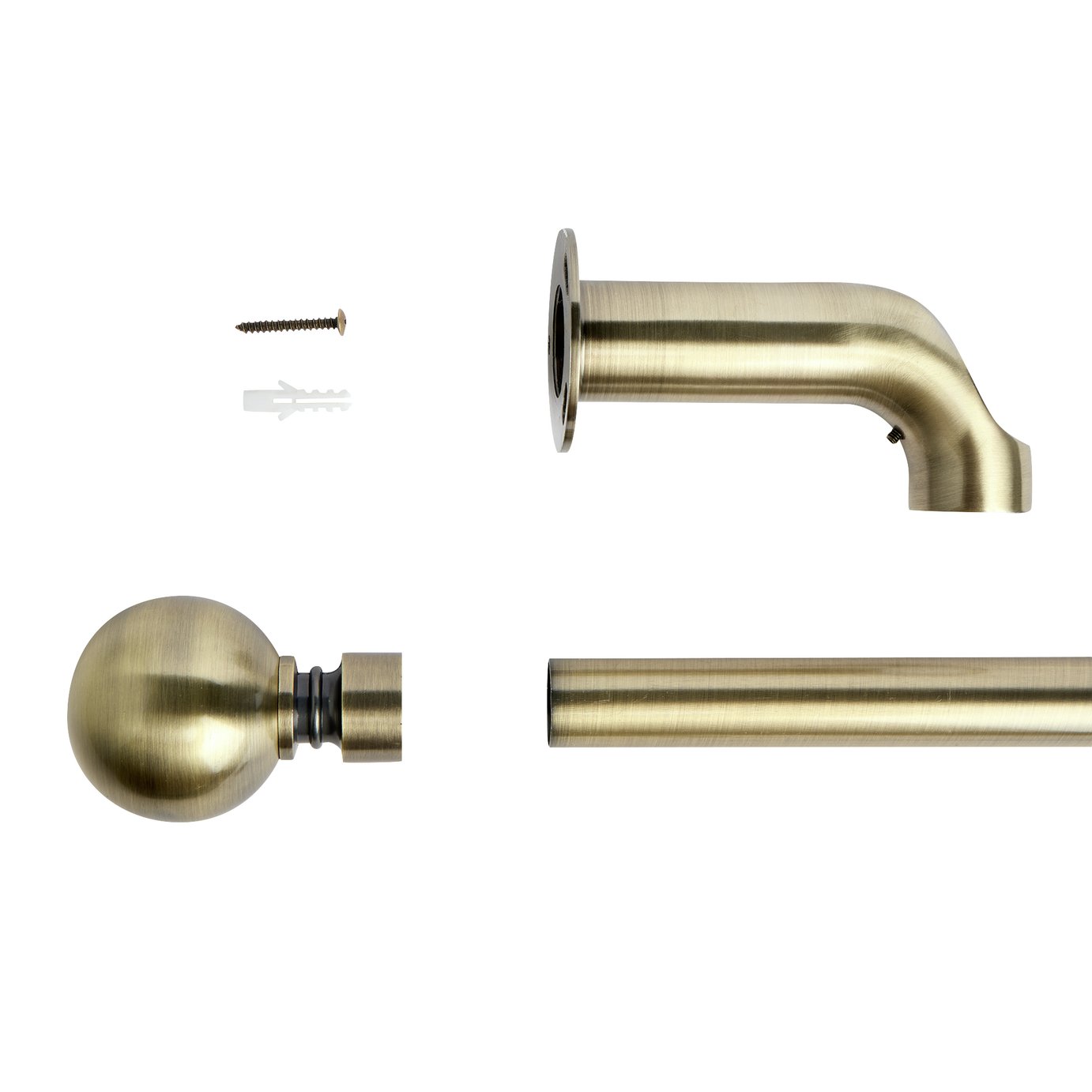 Argos Home Extendable Metal Room Darkening Brass Curtain Pole - 110 - 300cm