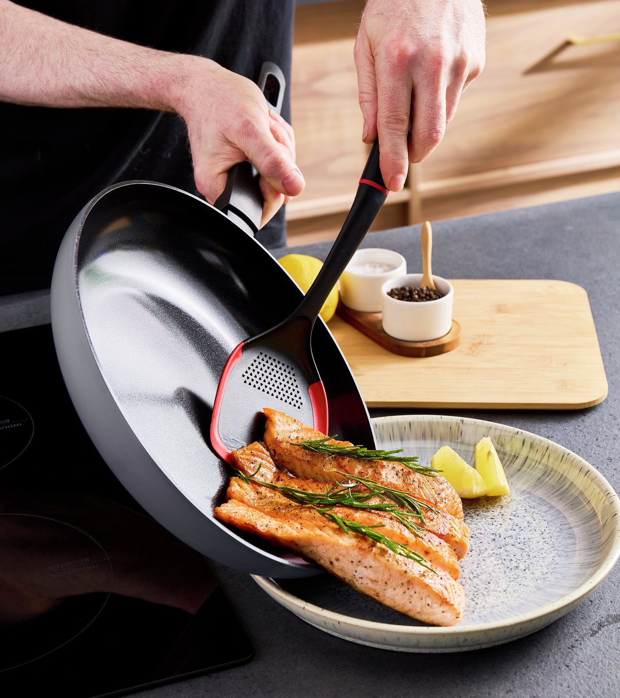 Morphy Richards 28cm Non Stick Aluminium Frying Pan - Grey