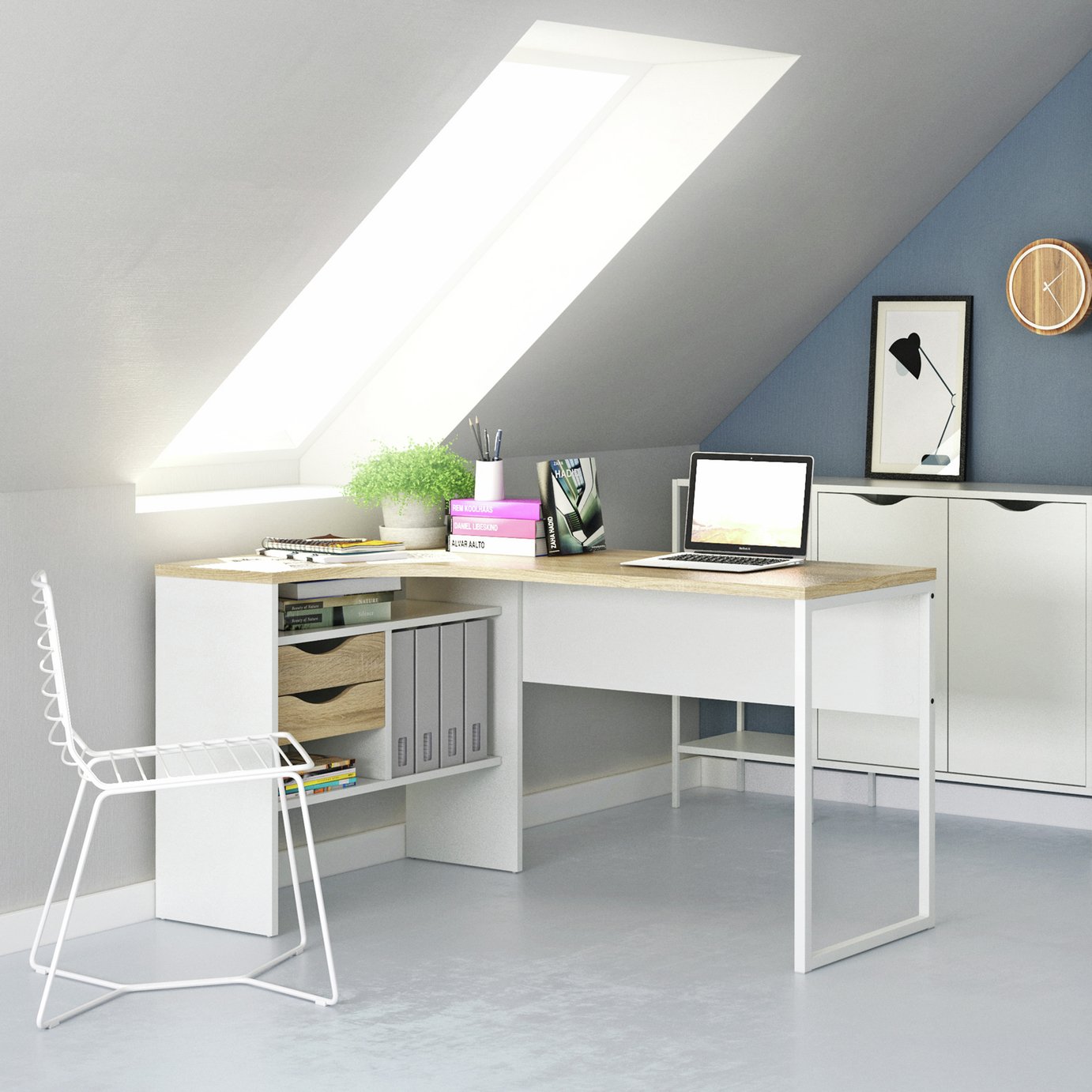 Furniture To Go Function Plus 2 Drawers Office Desk - White