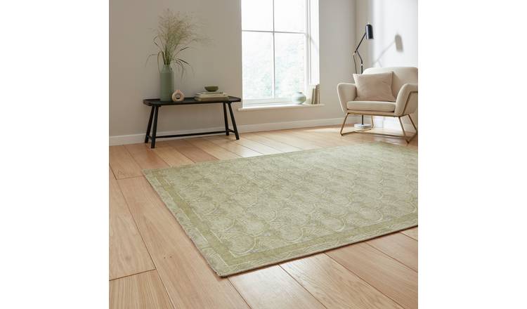 Catherine Lansfield Deco Green Flatweave Rug - 76x150cm