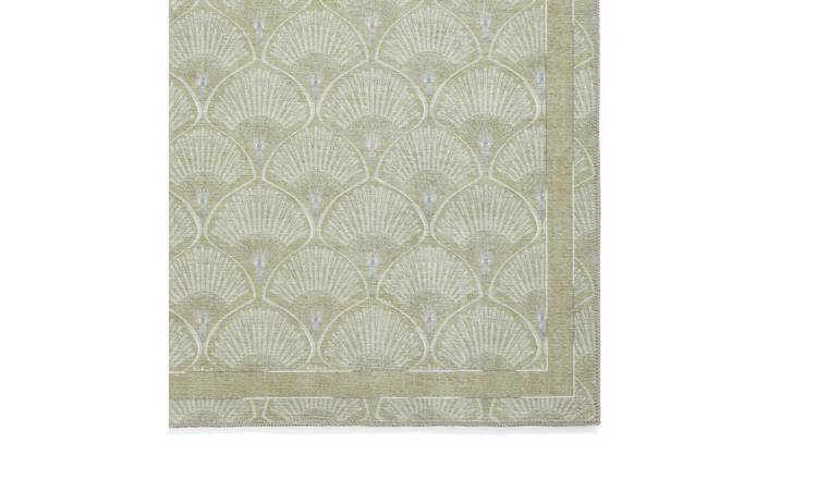 Catherine Lansfield Deco Green Flatweave Rug - 76x150cm