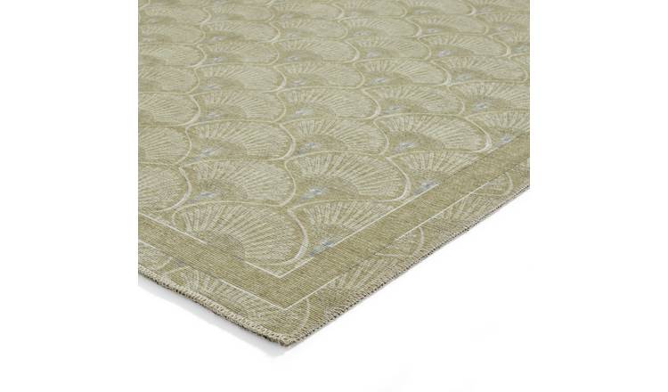 Catherine Lansfield Deco Green Flatweave Rug - 76x150cm