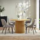 Julian Bowen Louis 4 Seater Round Dining Table - Light Oak