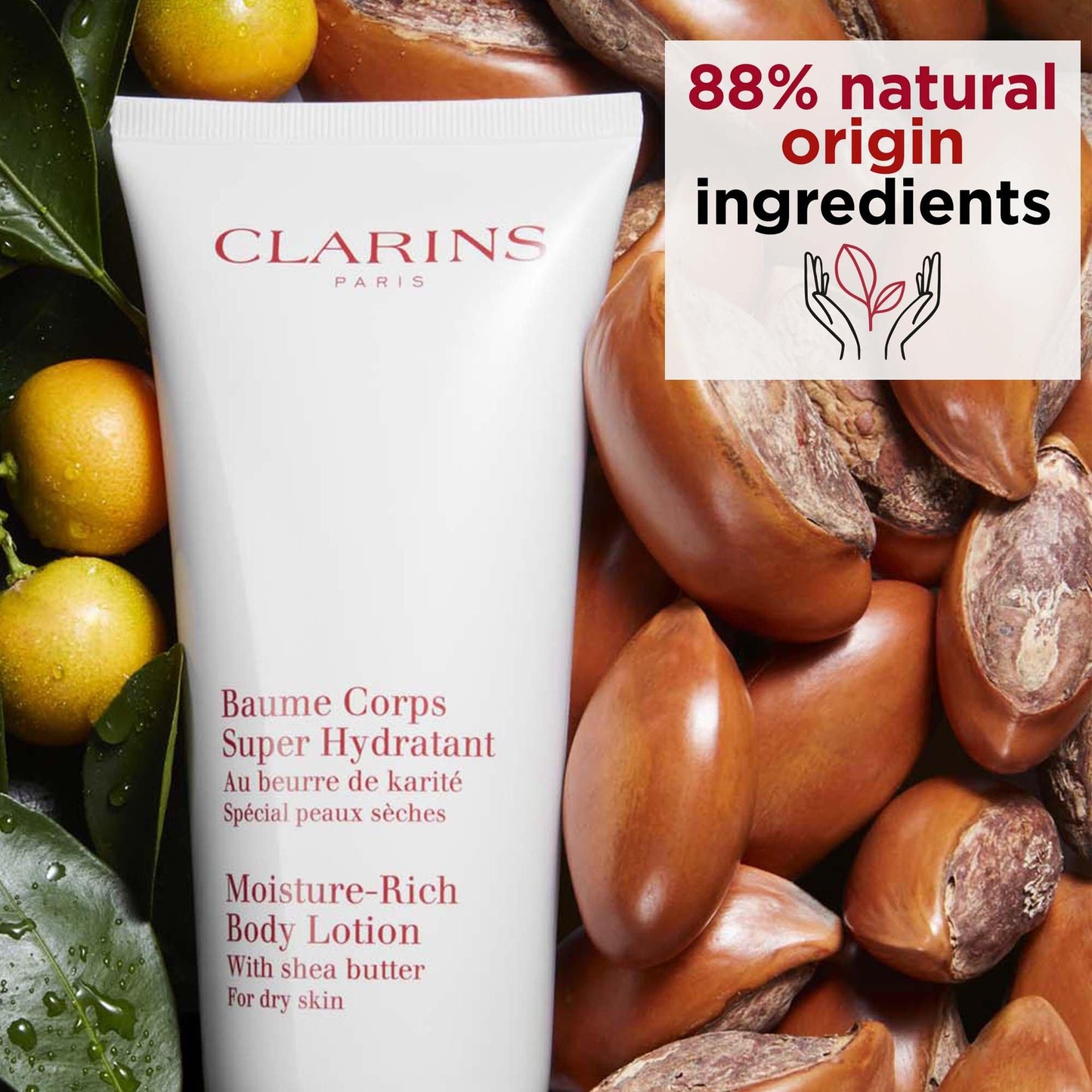 Clarins Moisture-Rich Shea Butter Body Lotion for Dry Skin