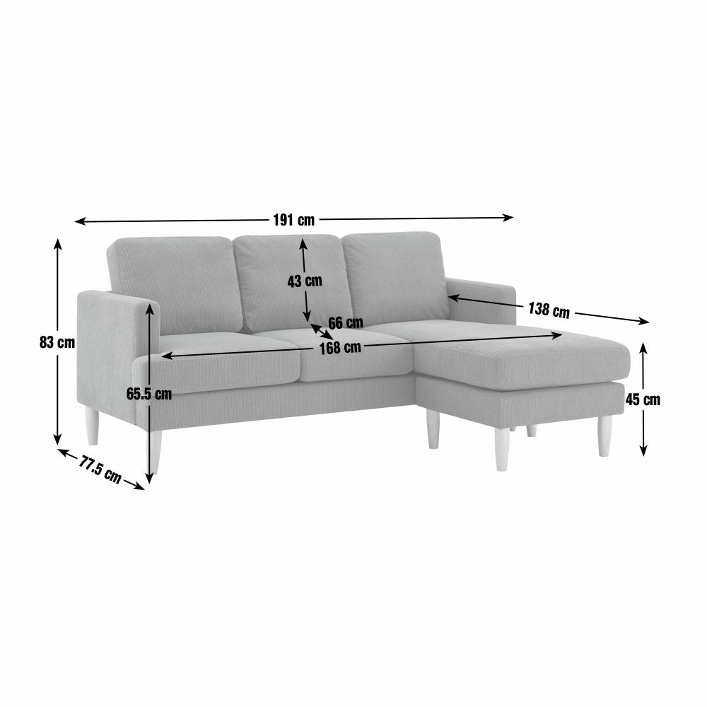 Argos Home Joshua Fabric Reversible Corner Chaise Sofa - Green