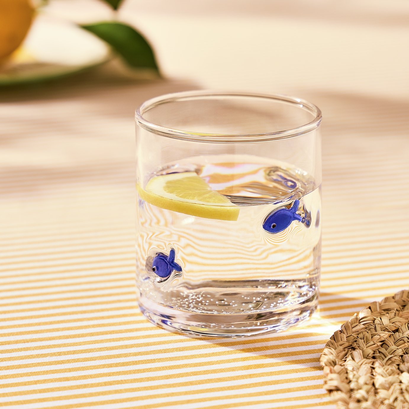 Argos Home Med Coastal Fish Glass Tumbler - Blue