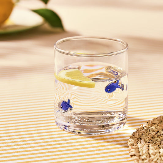 Argos Home Med Coastal Fish Glass Tumbler - Blue