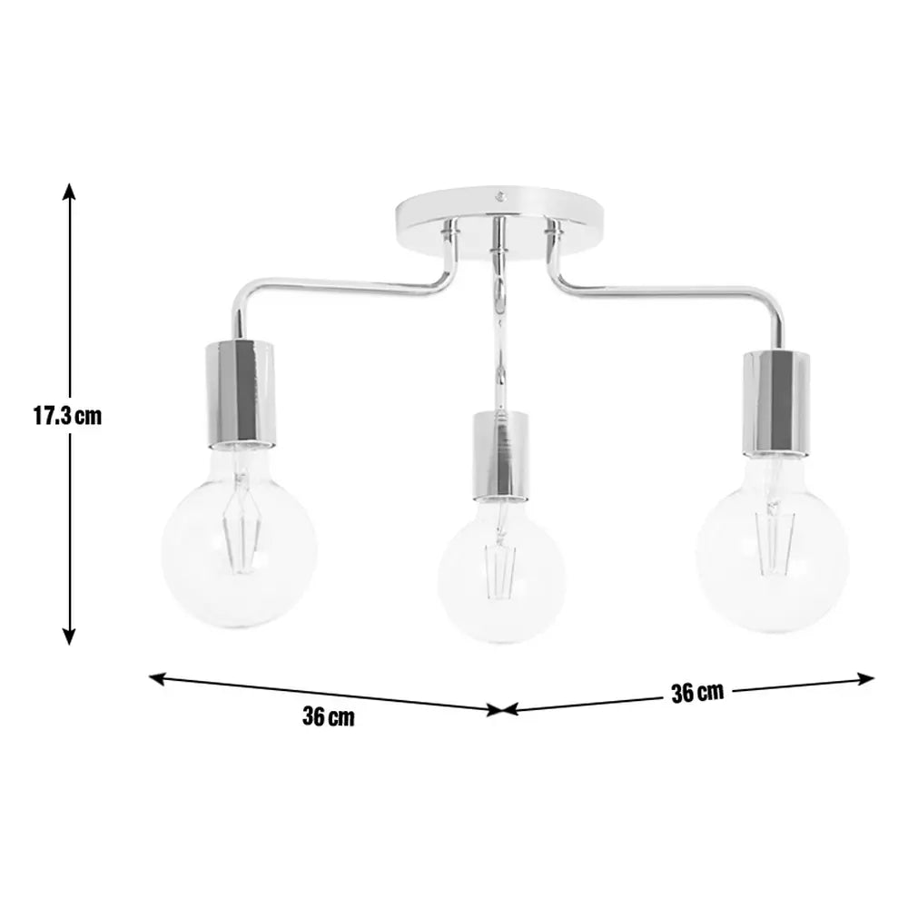 Argos Home Rayner 3 Light Flush Ceiling Light - Chrome