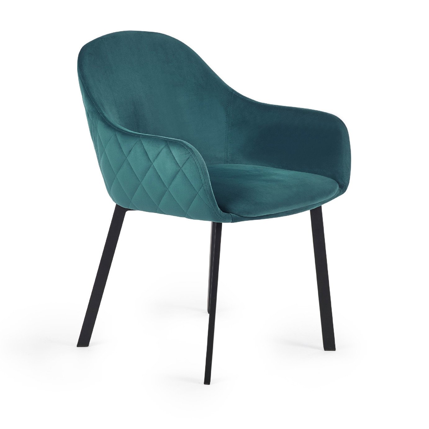 Julian Bowen Lima Pair of Velvet Dining Chairs - Teal