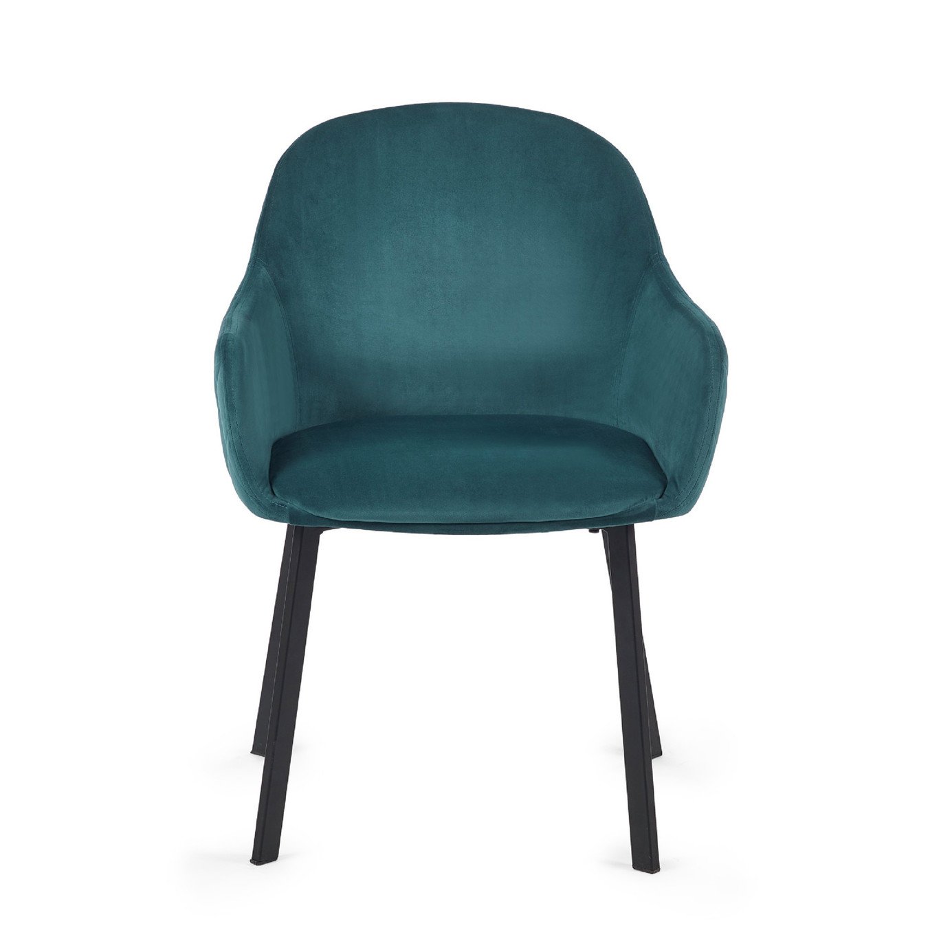 Julian Bowen Lima Pair of Velvet Dining Chairs - Teal