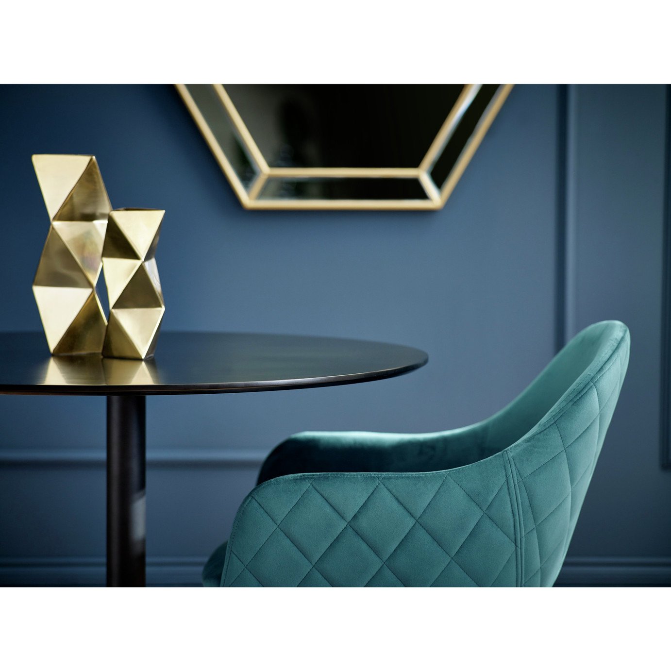 Julian Bowen Lima Pair of Velvet Dining Chairs - Teal