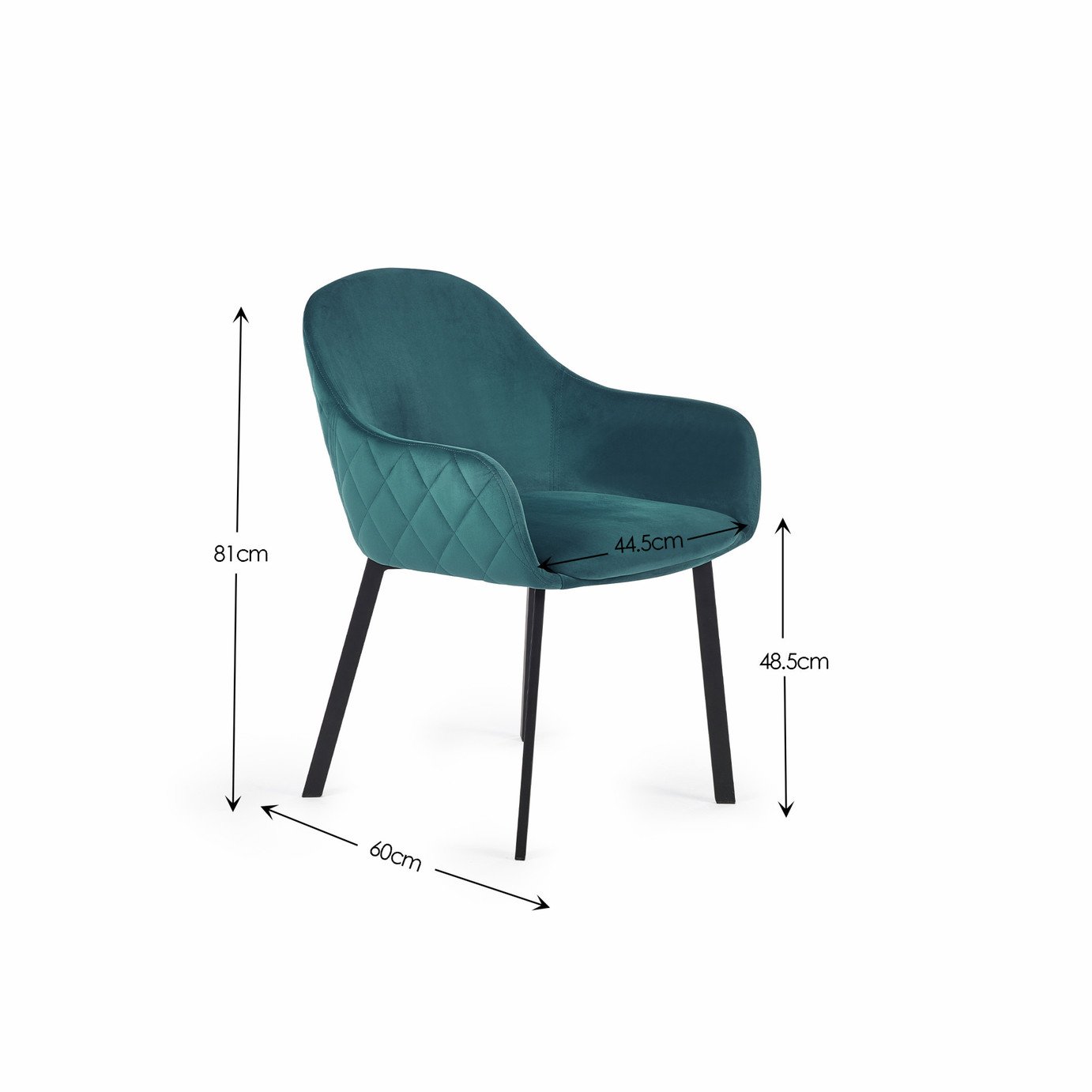 Julian Bowen Lima Pair of Velvet Dining Chairs - Teal