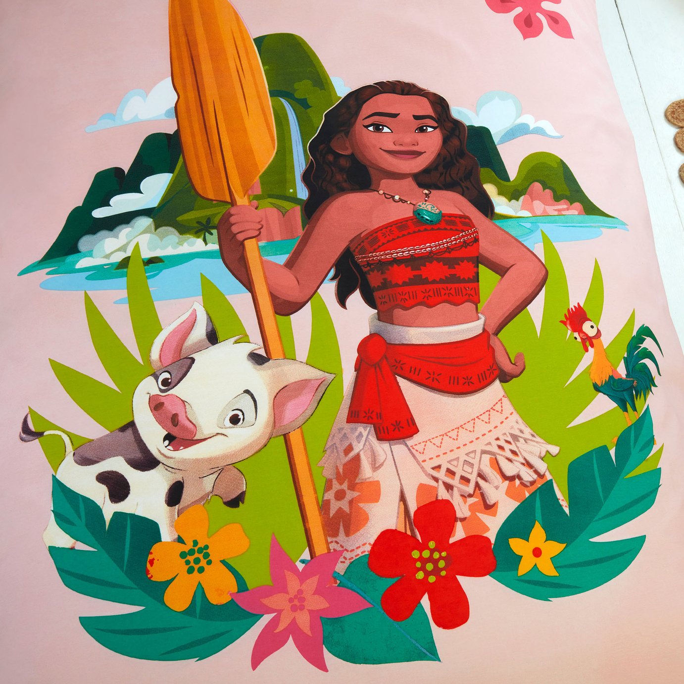 Disney Moana Kids Tropical Pink Bedding Set - Single