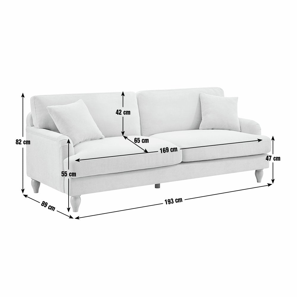 Argos Home Cynthia Fabric 3 Seater Sofa - Natural