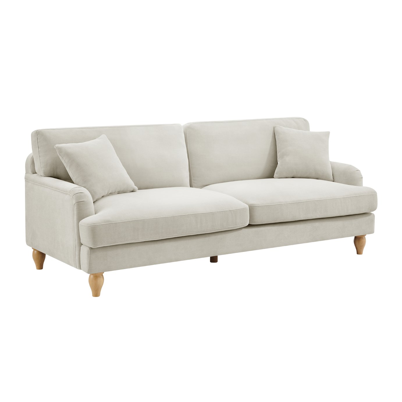 Argos Home Cynthia Fabric 3 Seater Sofa - Natural
