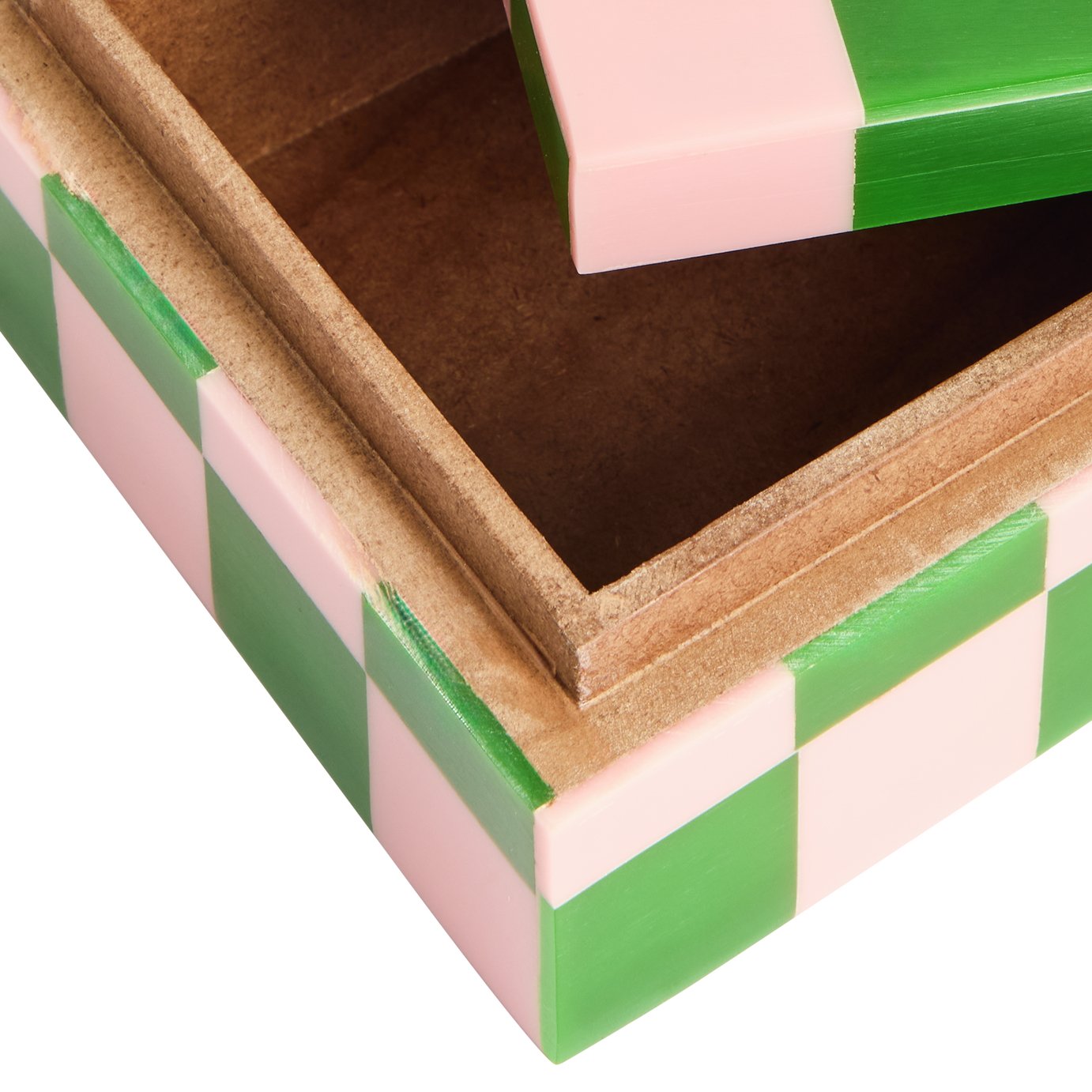Habitat Brights Checkered Resin Trinket Box - Pink & Green