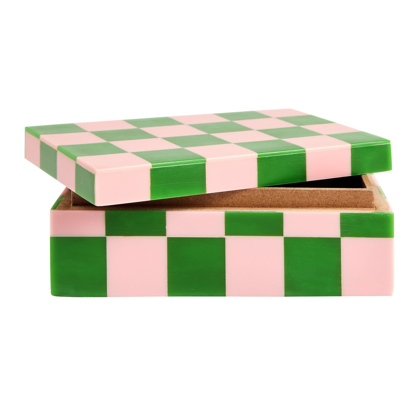 Habitat Brights Checkered Resin Trinket Box - Pink & Green
