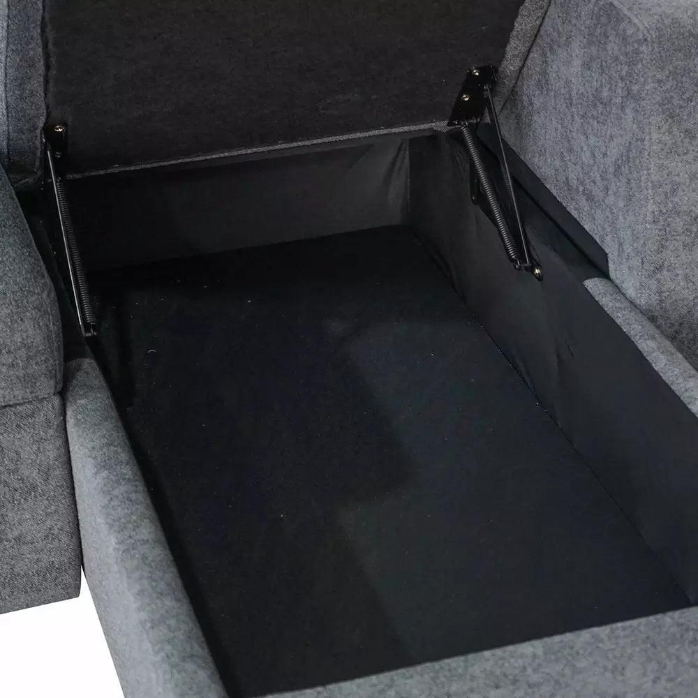 Aspire Nexis Right Hand Chaise Storage Sofa Bed - Charcoal