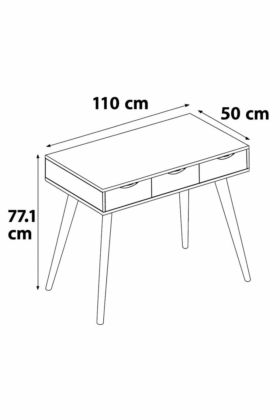 Furniture To Go Neptun 3 Drawer Office Desk - White