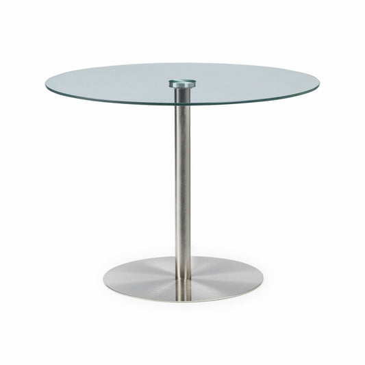 Julian Bowen Milan Glass 6 Seater Round Dining Table - Clear