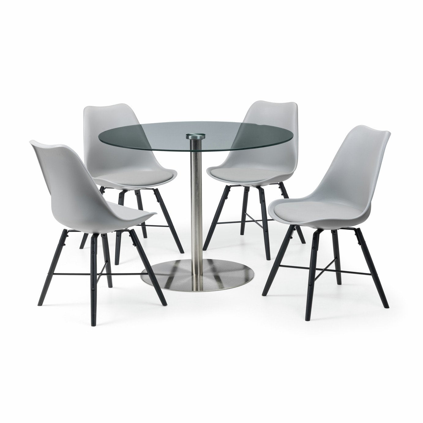 Julian Bowen Milan Glass 6 Seater Round Dining Table - Clear
