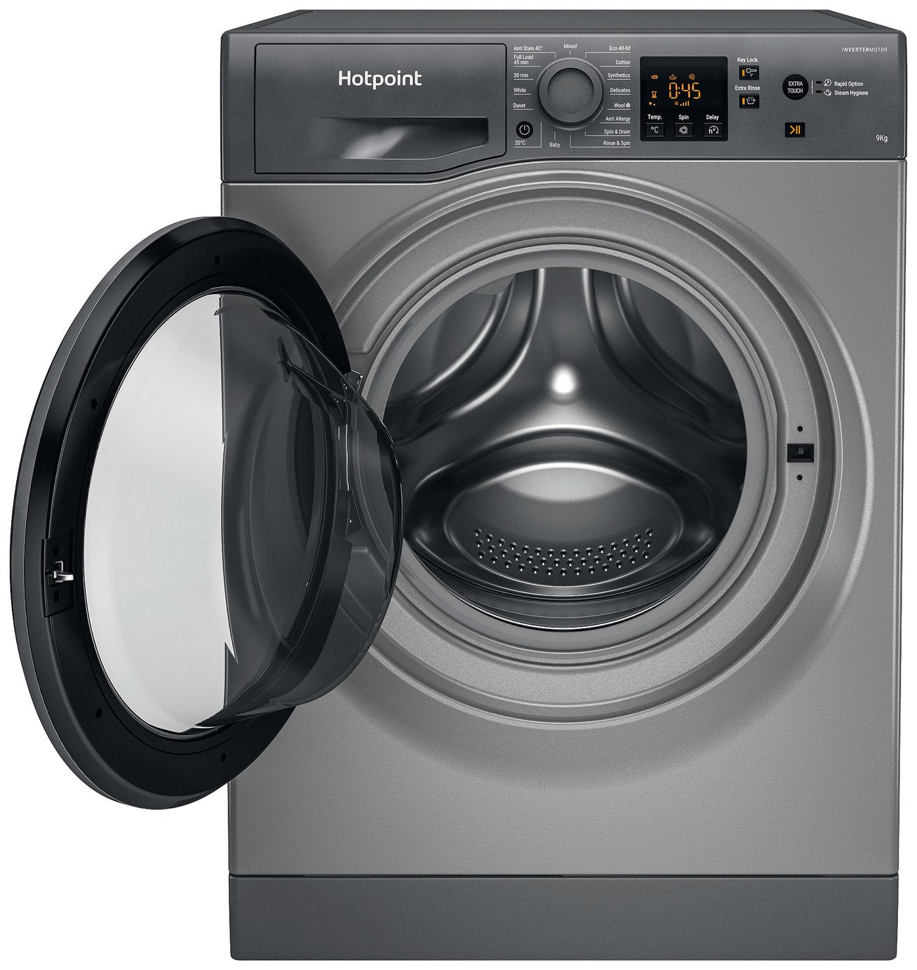 Hotpoint NSWM946GGUK 9KG 1400 Spin Washing Machine-Graphite