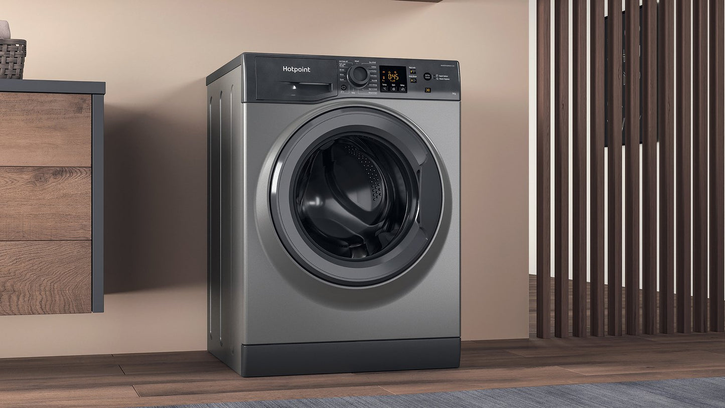 Hotpoint NSWM946GGUK 9KG 1400 Spin Washing Machine-Graphite