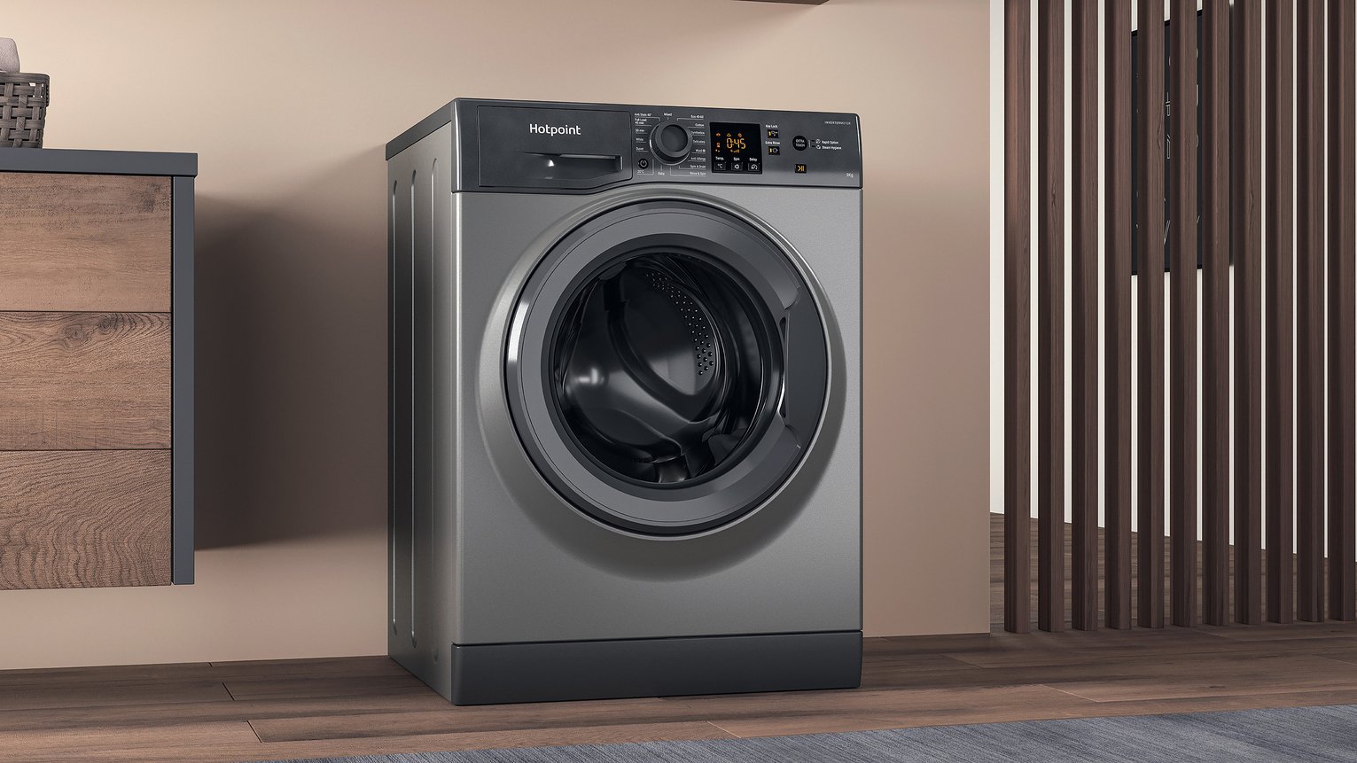 Hotpoint NSWM946GGUK 9KG 1400 Spin Washing Machine-Graphite