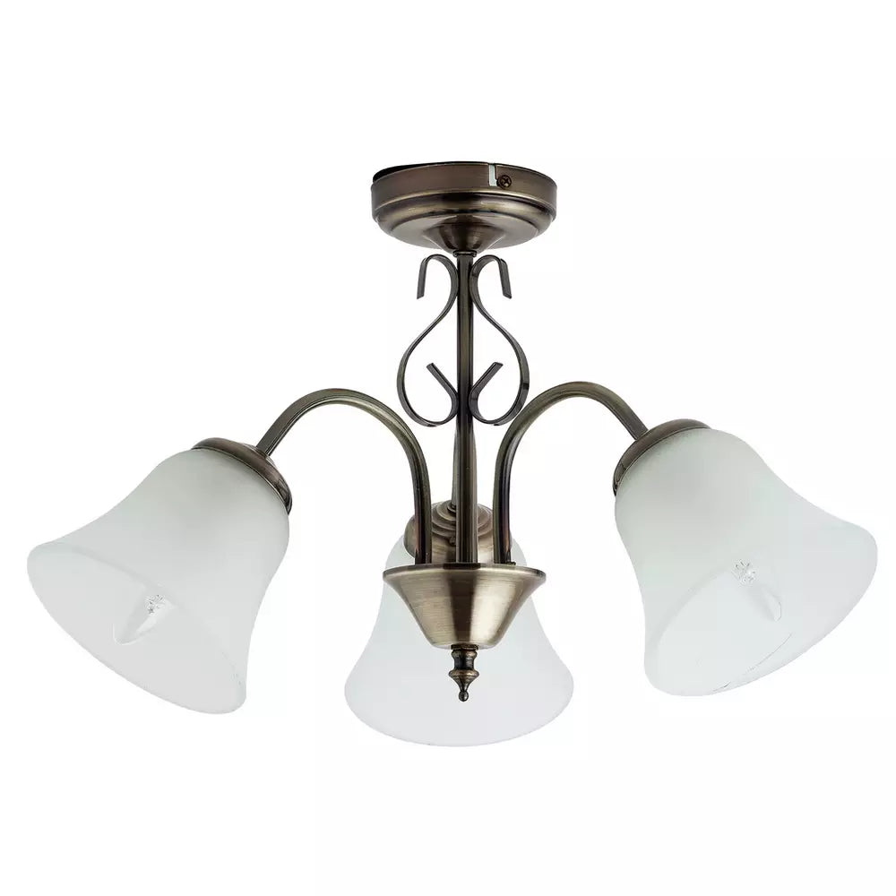 Argos Home Elisa 3 Light Glass Ceiling Light - Antique Brass
