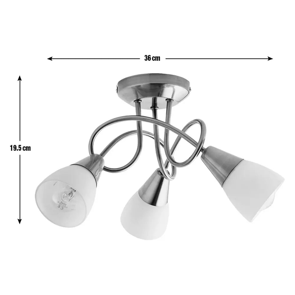 Argos Home Curico 3 Light Glass Ceiling Light -Antique Brass