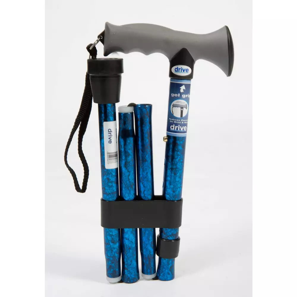 Drive Devilbiss Adjustable Folding Collapsible Gel Cane