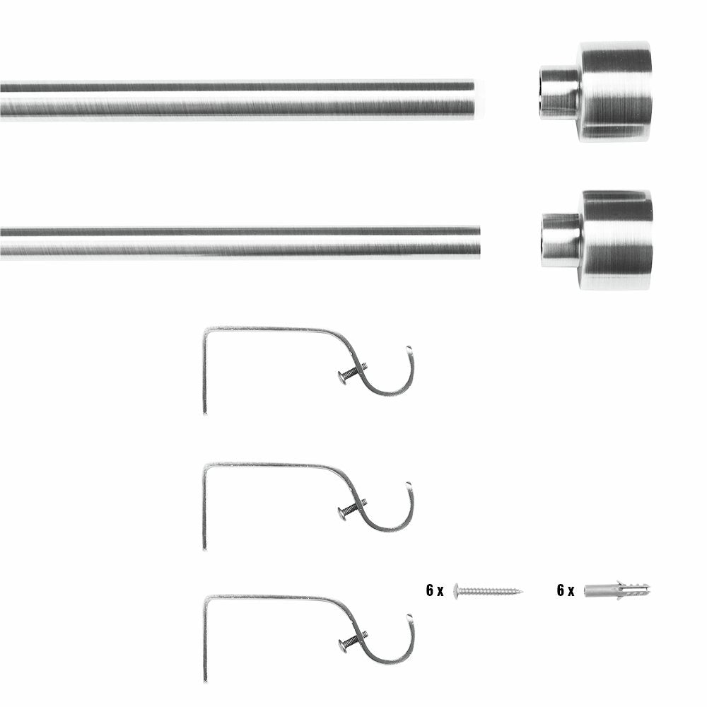 Argos Home Extendable Metal Stud Matte Black Curtain Pole - 165 - 300cm
