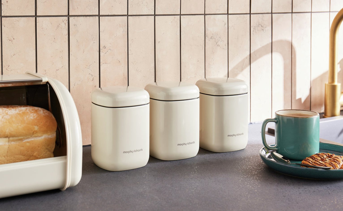 Morphy Richards Set of 3 Canisters - Cream