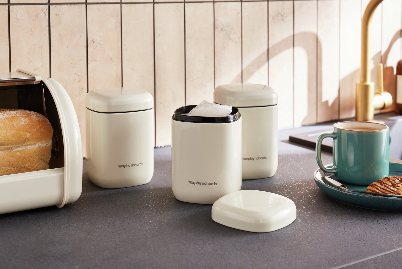 Morphy Richards Set of 3 Canisters - Cream