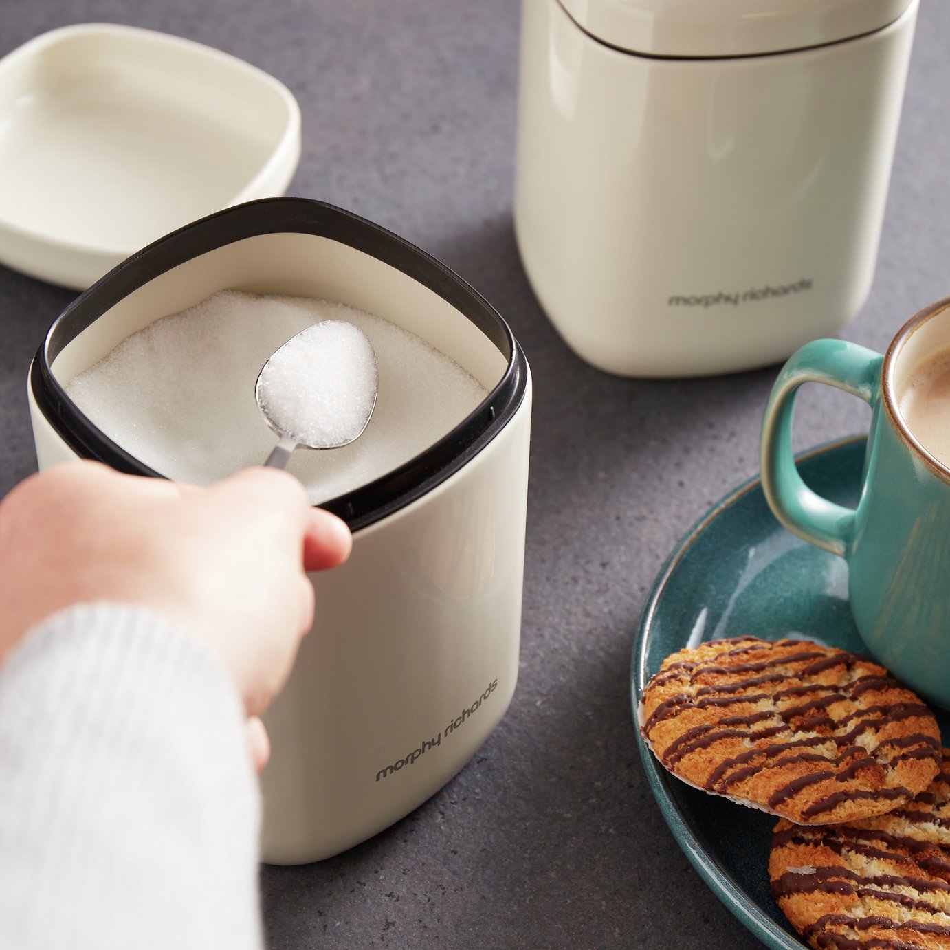 Morphy Richards Set of 3 Canisters - Cream