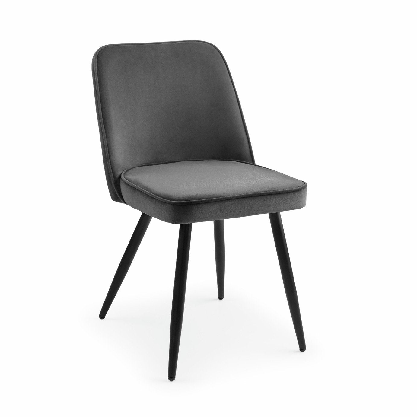 Julian Bowen Burgess Pair of Velvet Dining Chairs -Dark Grey