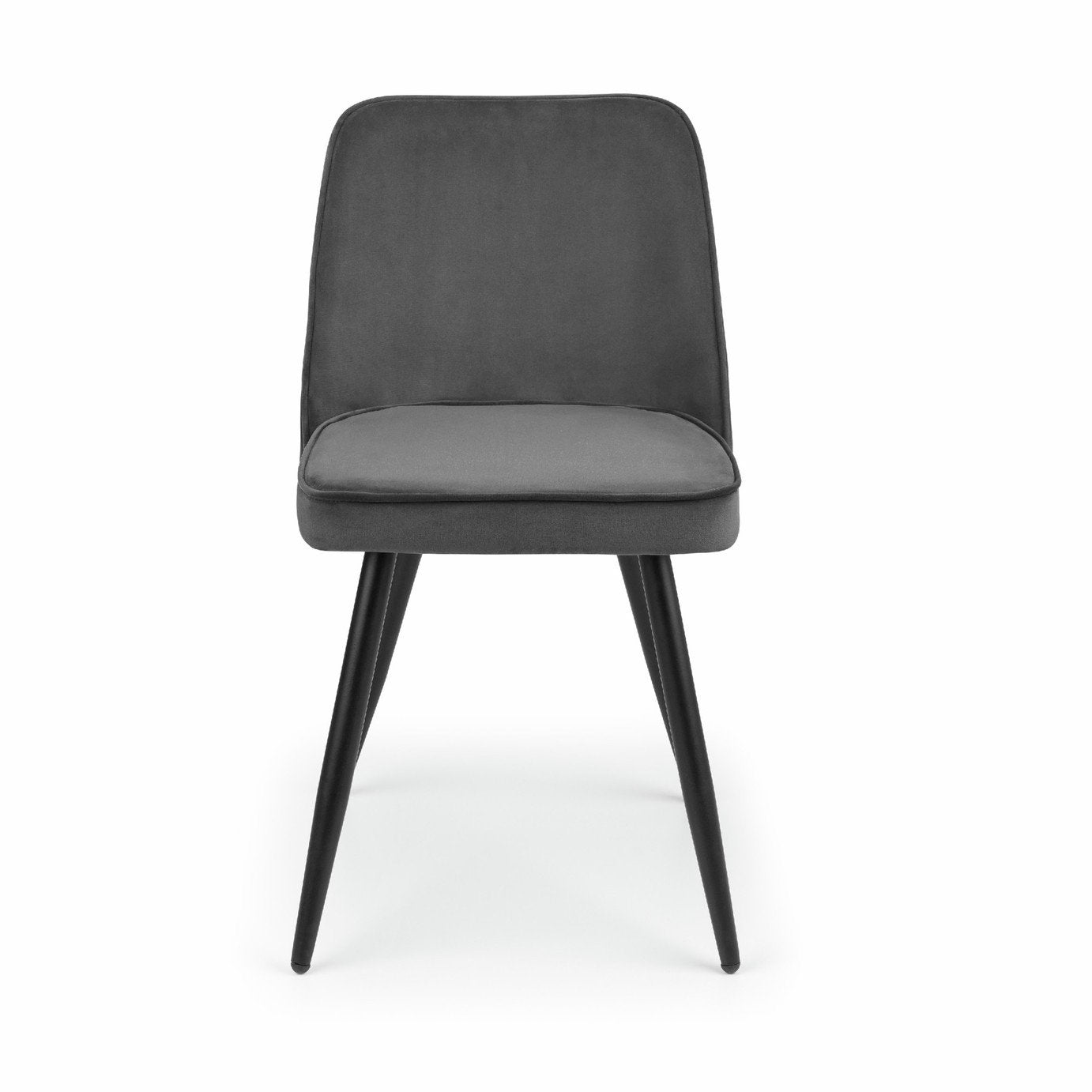 Julian Bowen Burgess Pair of Velvet Dining Chairs -Dark Grey