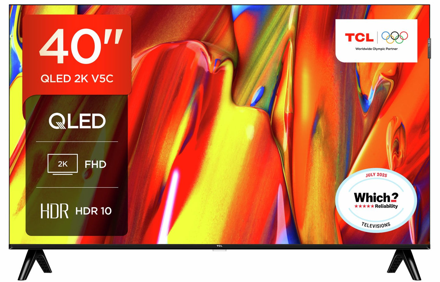 TCL 40 Inch 40V5C-UK Smart FHD HDR QLED Android TV