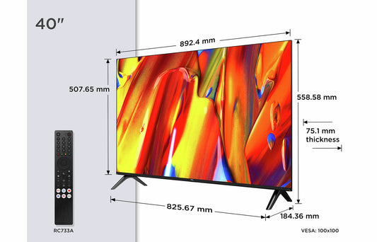 TCL 40 Inch 40V5C-UK Smart FHD HDR QLED Android TV