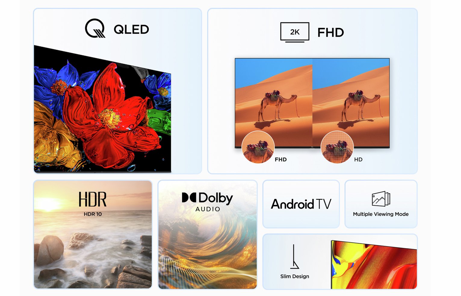 TCL 40 Inch 40V5C-UK Smart FHD HDR QLED Android TV