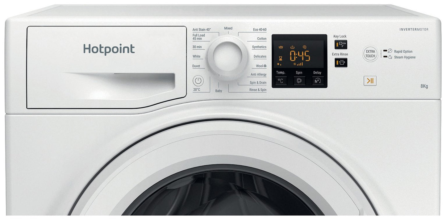 Hotpoint NSWM846WUK 8KG 1400 Spin Washing Machine - White