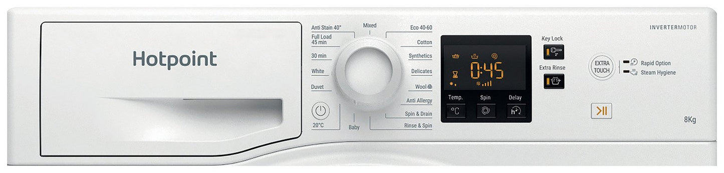 Hotpoint NSWM846WUK 8KG 1400 Spin Washing Machine - White