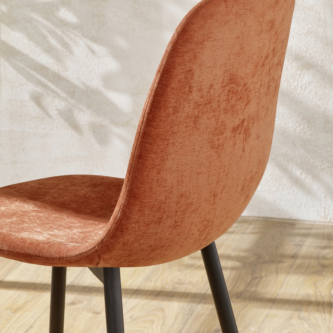 Julian Bowen Lottie Pair of Fabric Dining Chairs -Terracotta