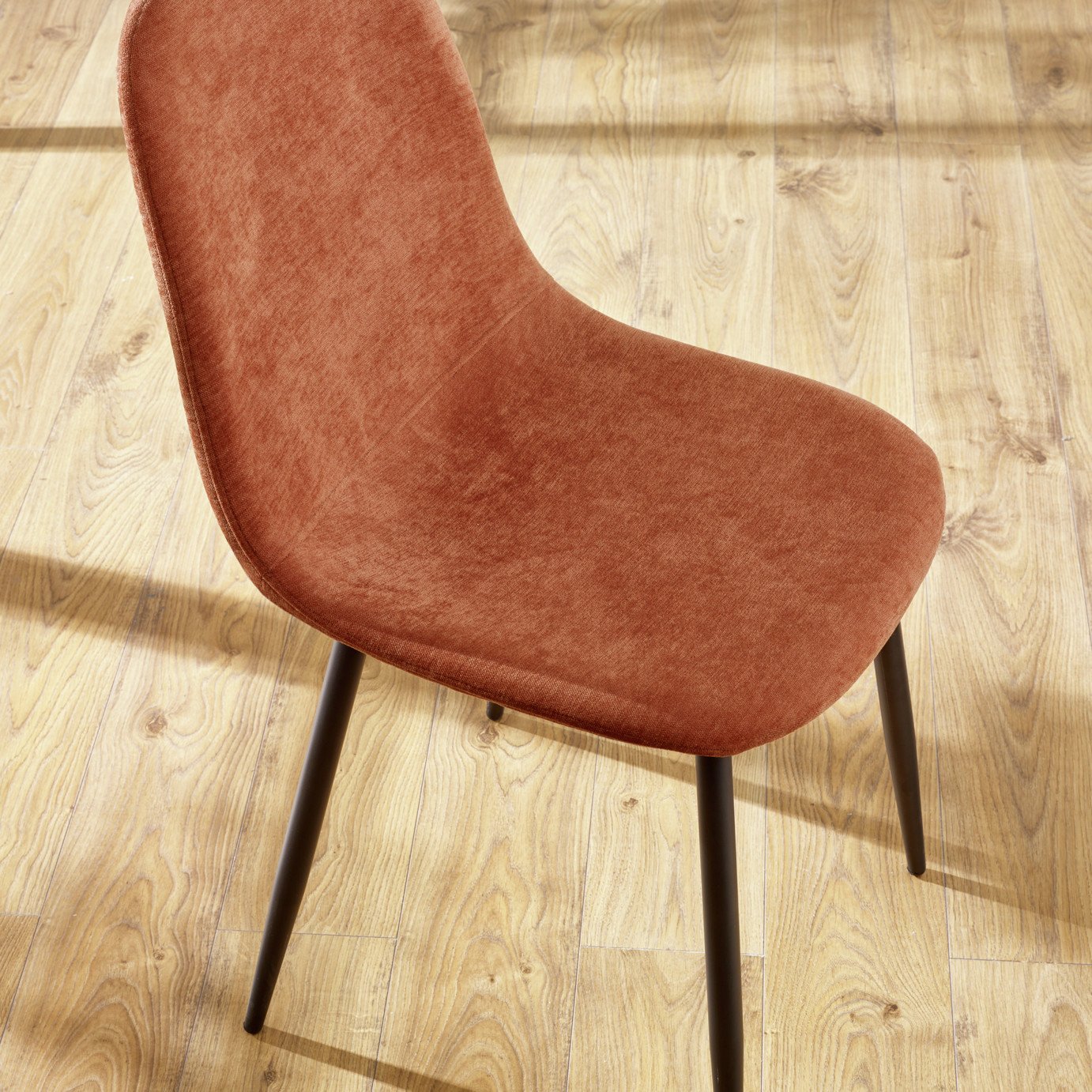 Julian Bowen Lottie Pair of Fabric Dining Chairs -Terracotta